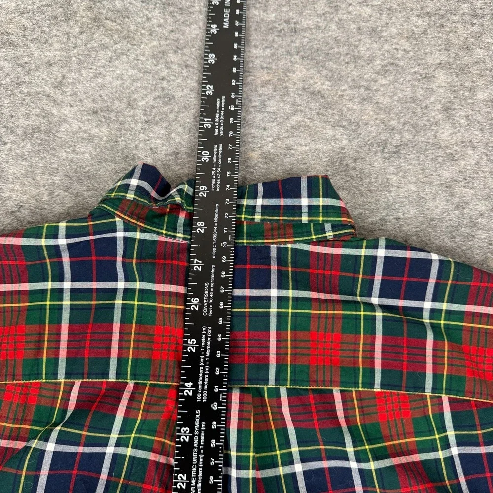 Ralph Lauren Button Down Shirt Long Sleeve Natural Stretch Plaid Boys XL 18/20